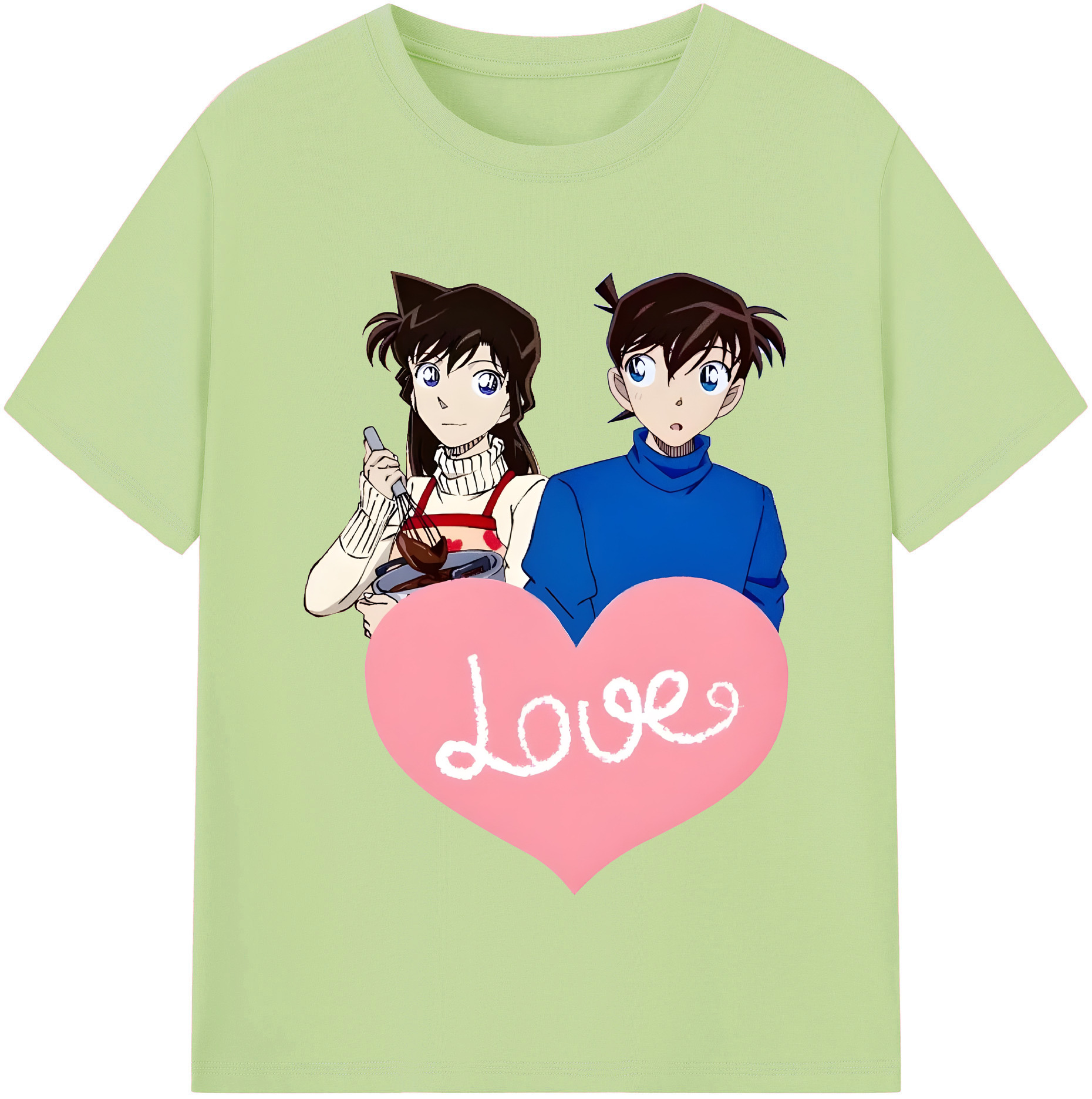 （画像用） 名探偵コナン 毛利 蘭 もうり らん、モーリ ラン Detective Conan Rachel Moore 綿100％半袖Tシャツ（フロントプリント）
